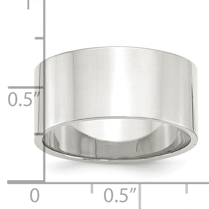 Sterling Silver 10mm Lightweight Flat Size 4 Band
