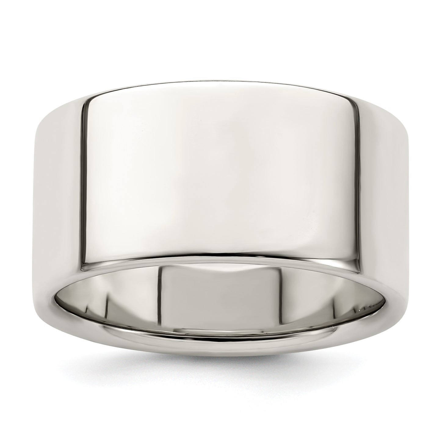 Sterling Silver 10mm Lightweight Flat Size 12.5 Band