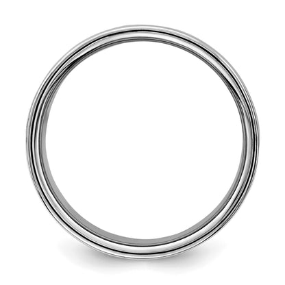 Sterling Silver Rhodium-plated 10mm Flat Size 12 Band