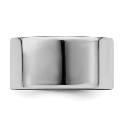 Sterling Silver Rhodium-plated 10mm Flat Size 12 Band