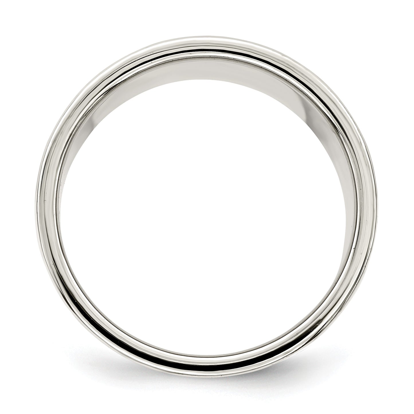 Sterling Silver 12mm Lightweight Flat Size 7 Band