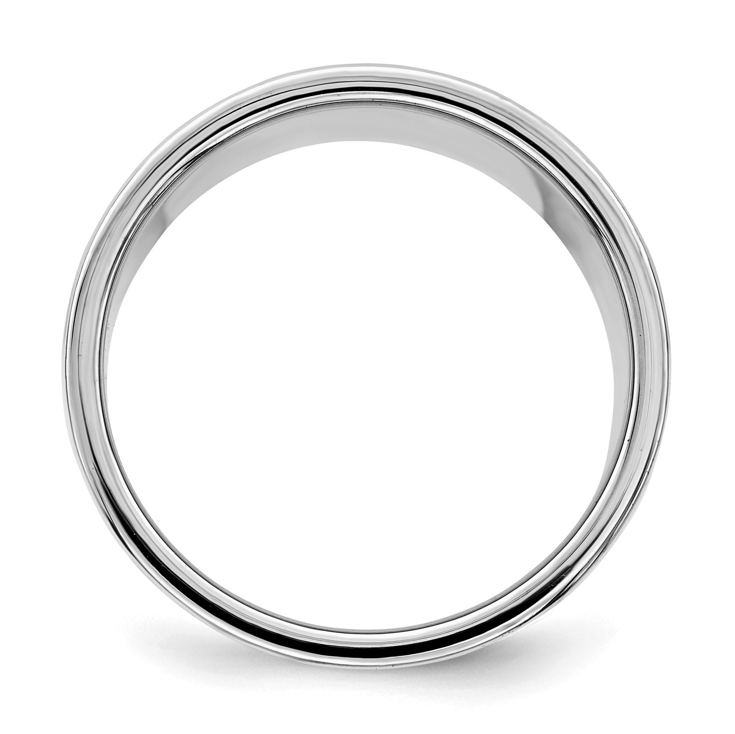 Sterling Silver Rhodium-plated 12mm Flat Size 10 Band