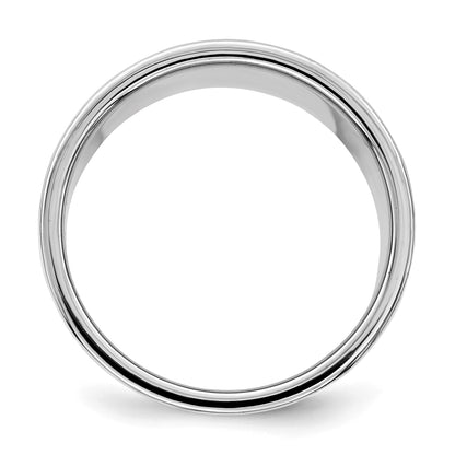 Sterling Silver Rhodium-plated 12mm Flat Size 10 Band