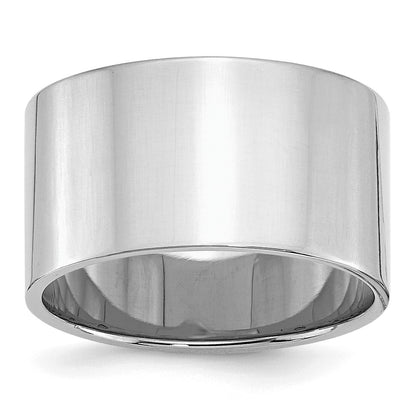 Sterling Silver Rhodium-plated 12mm Flat Size 11 Band