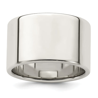 Sterling Silver 12mm Lightweight Flat Size 8 Band