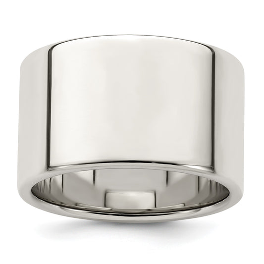 Sterling Silver 12mm Lightweight Flat Size 13 Band