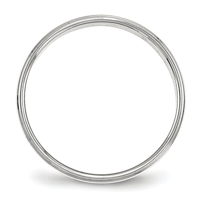 Sterling Silver 4mm Flat with Step Edge Size 12 Band