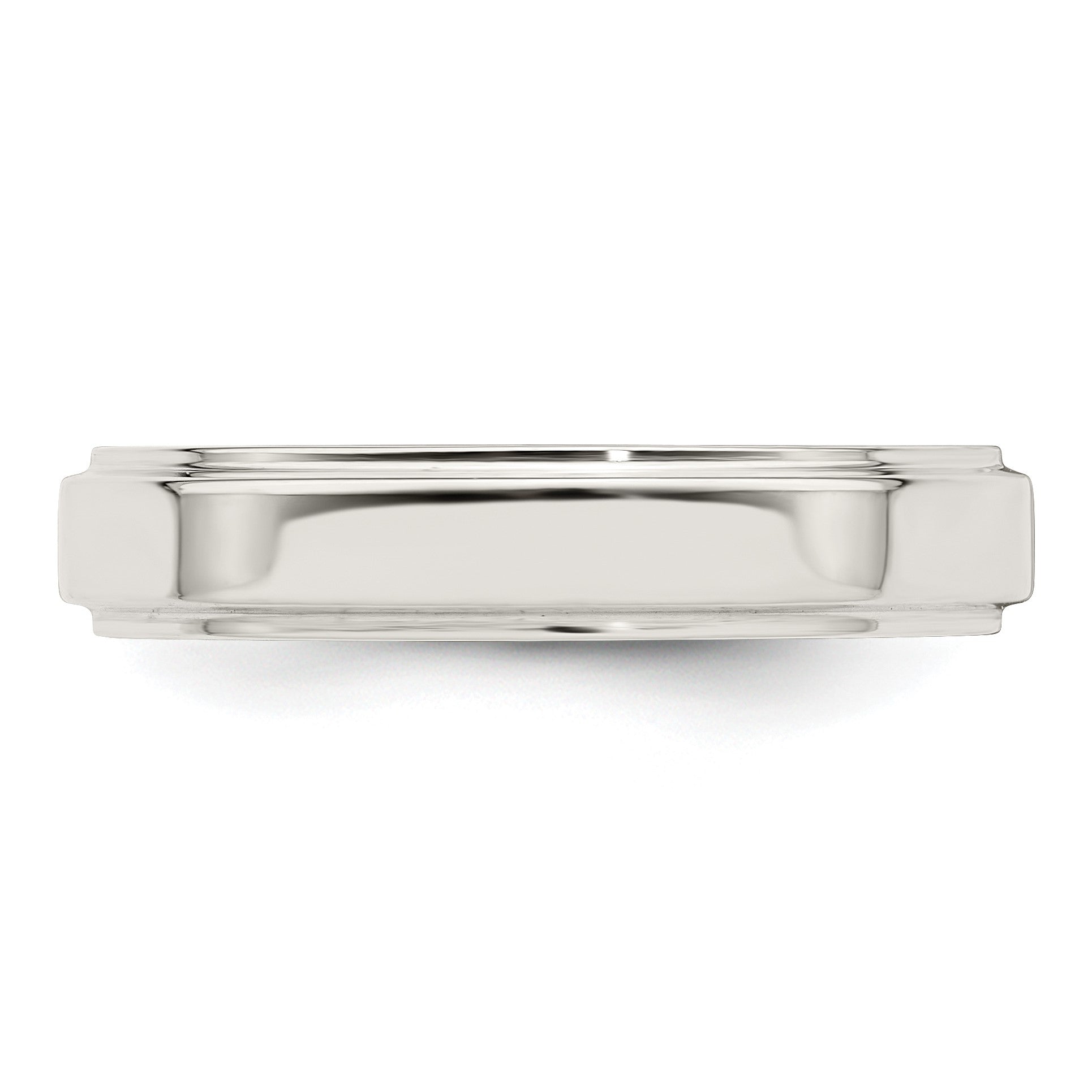 Sterling Silver 4mm Flat with Step Edge Size 9 Band