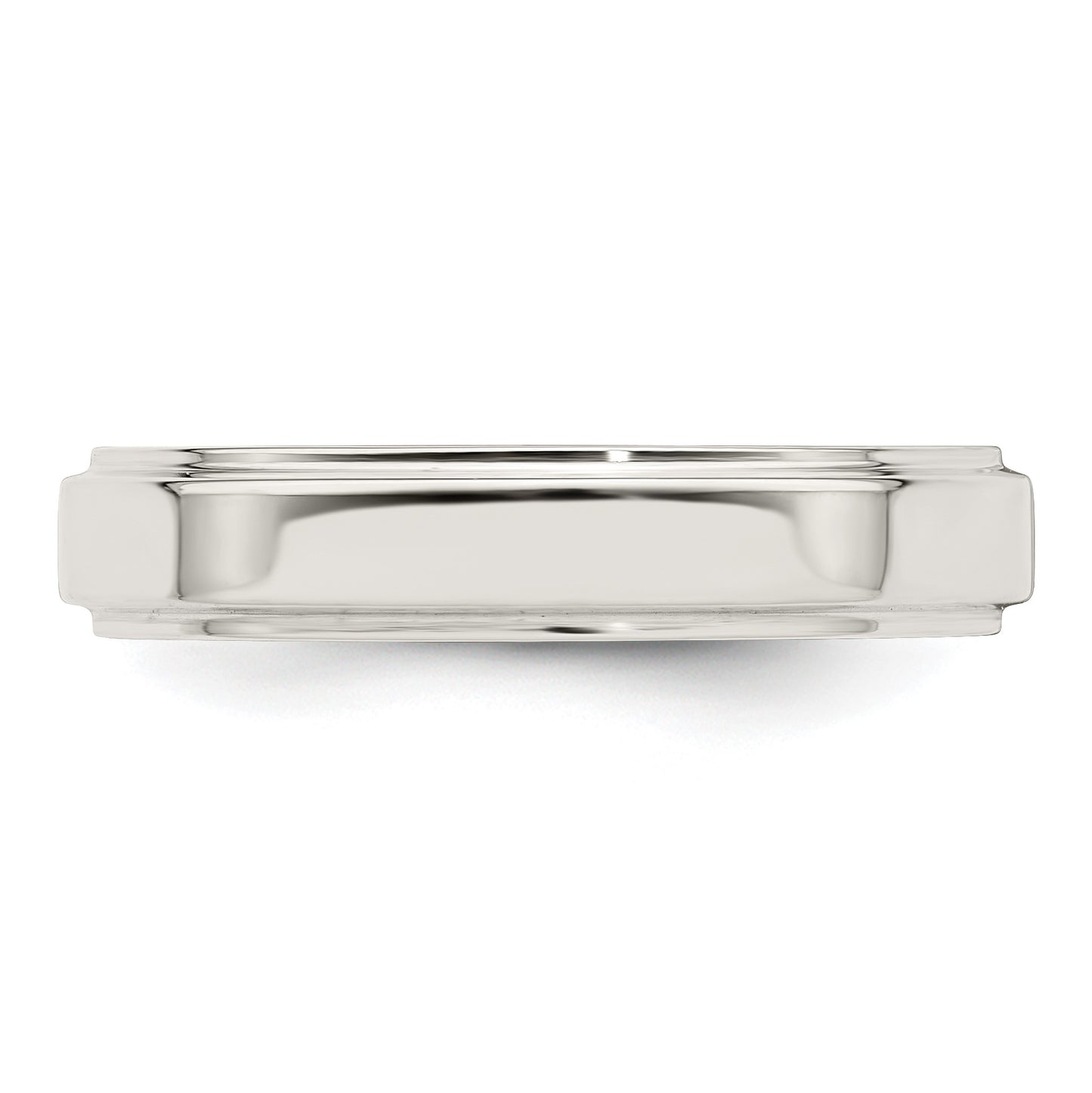 Sterling Silver 4mm Flat with Step Edge Size 6 Band