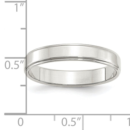 Sterling Silver 4mm Flat with Step Edge Size 8 Band