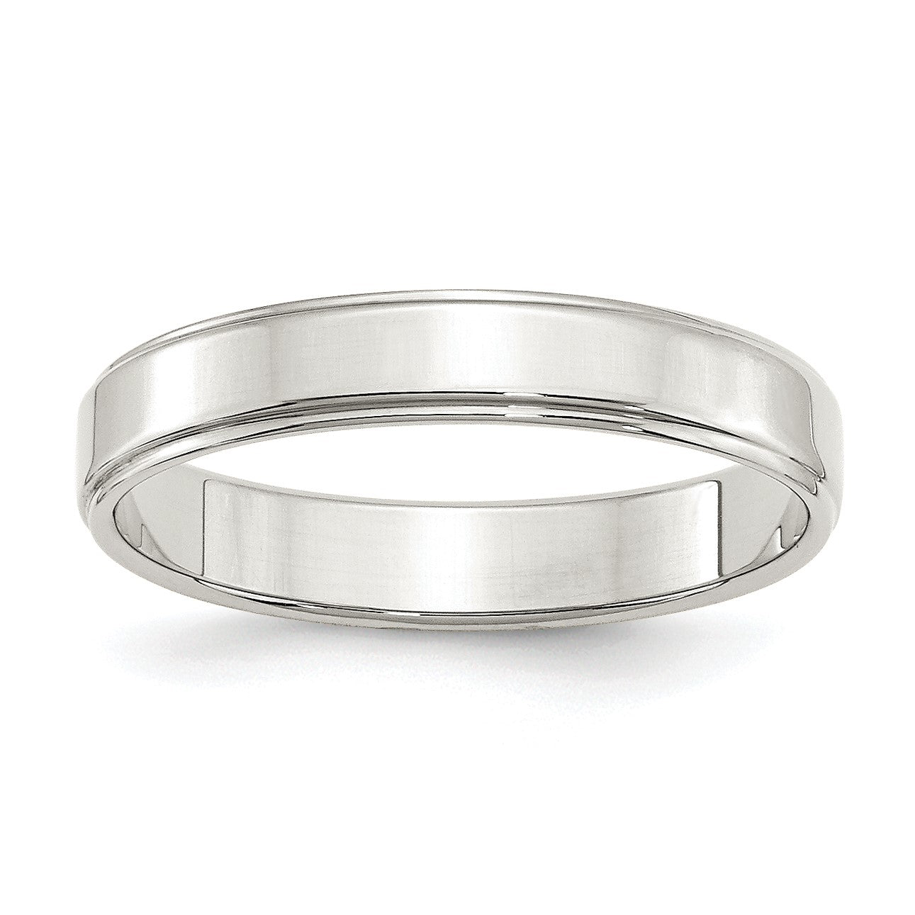 Sterling Silver 4mm Flat with Step Edge Size 6.5 Band