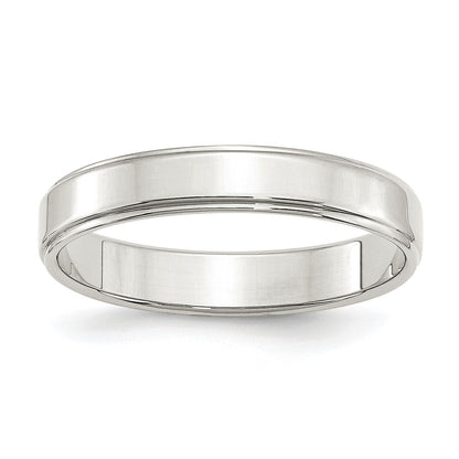 Sterling Silver 4mm Flat with Step Edge Size 7 Band