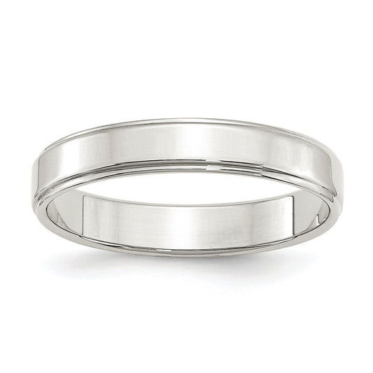 Sterling Silver 4mm Flat with Step Edge Size 5.5 Band