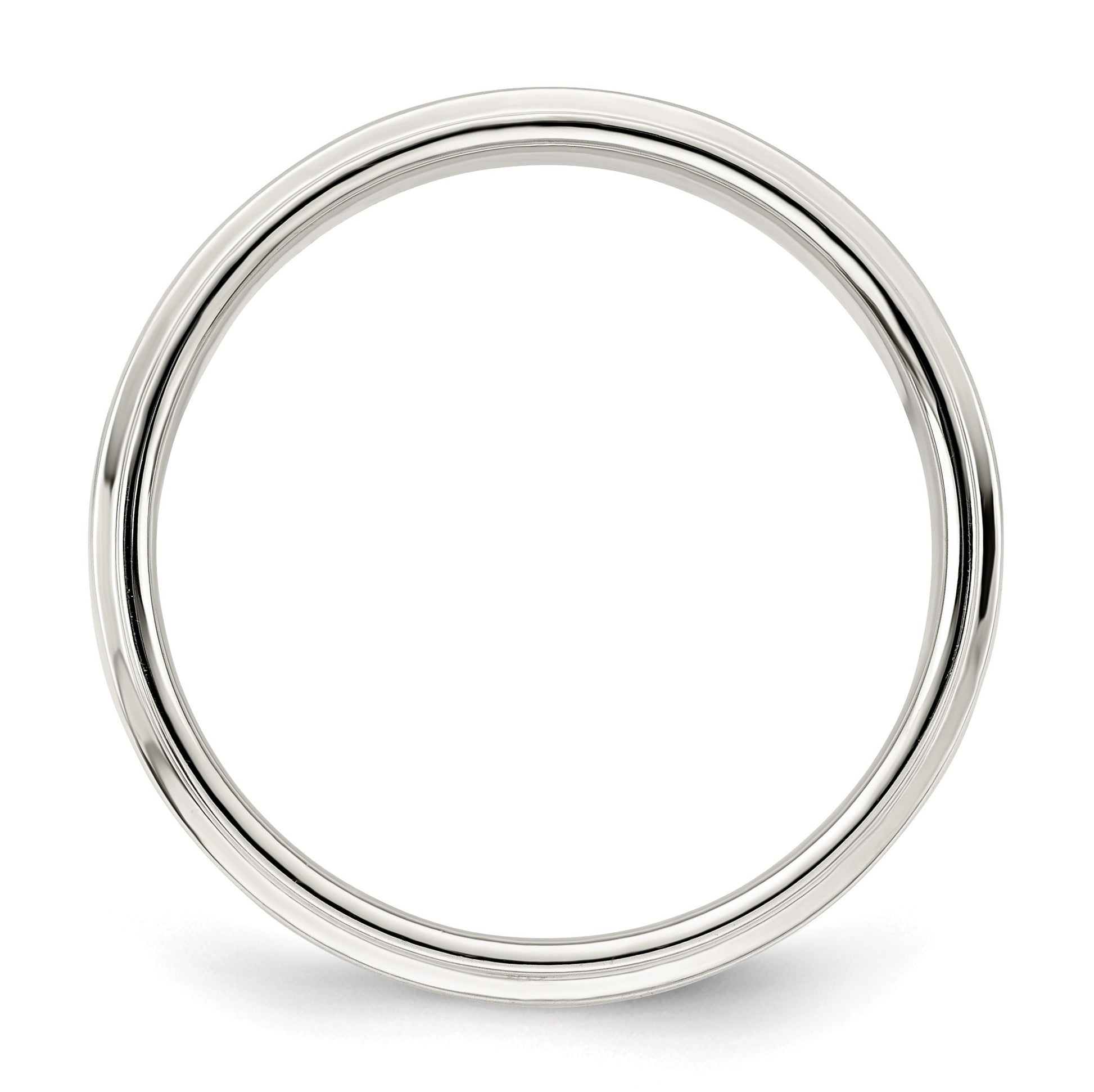 Sterling Silver 5mm Flat with Step Edge Size 12 Band