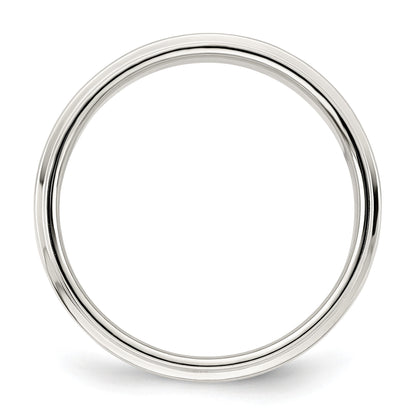 Sterling Silver 5mm Flat with Step Edge Size 8.5 Band