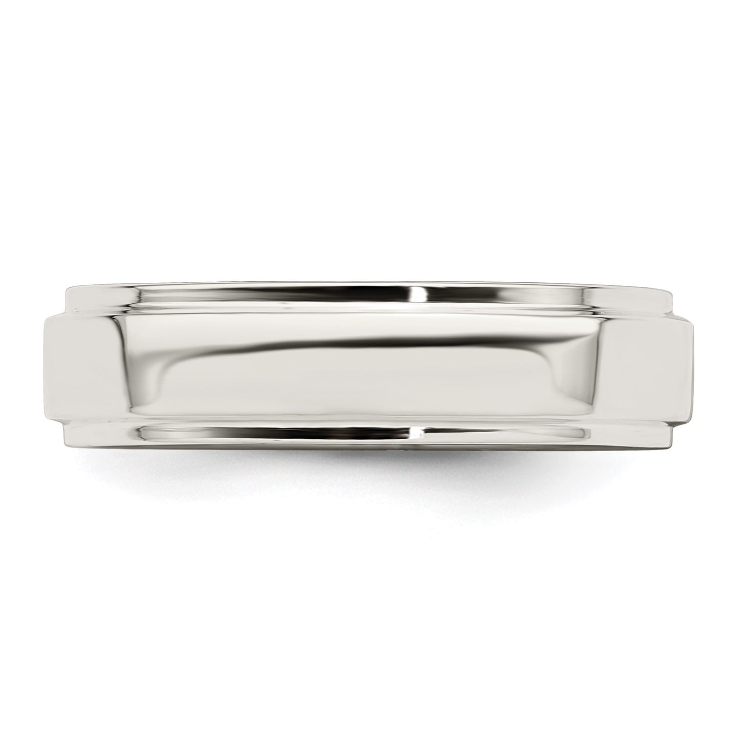 Sterling Silver 5mm Flat with Step Edge Size 12 Band
