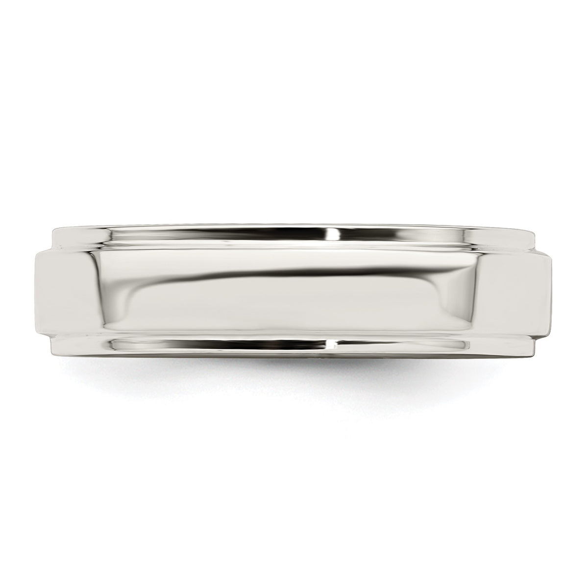 Sterling Silver 5mm Flat with Step Edge Size 9 Band