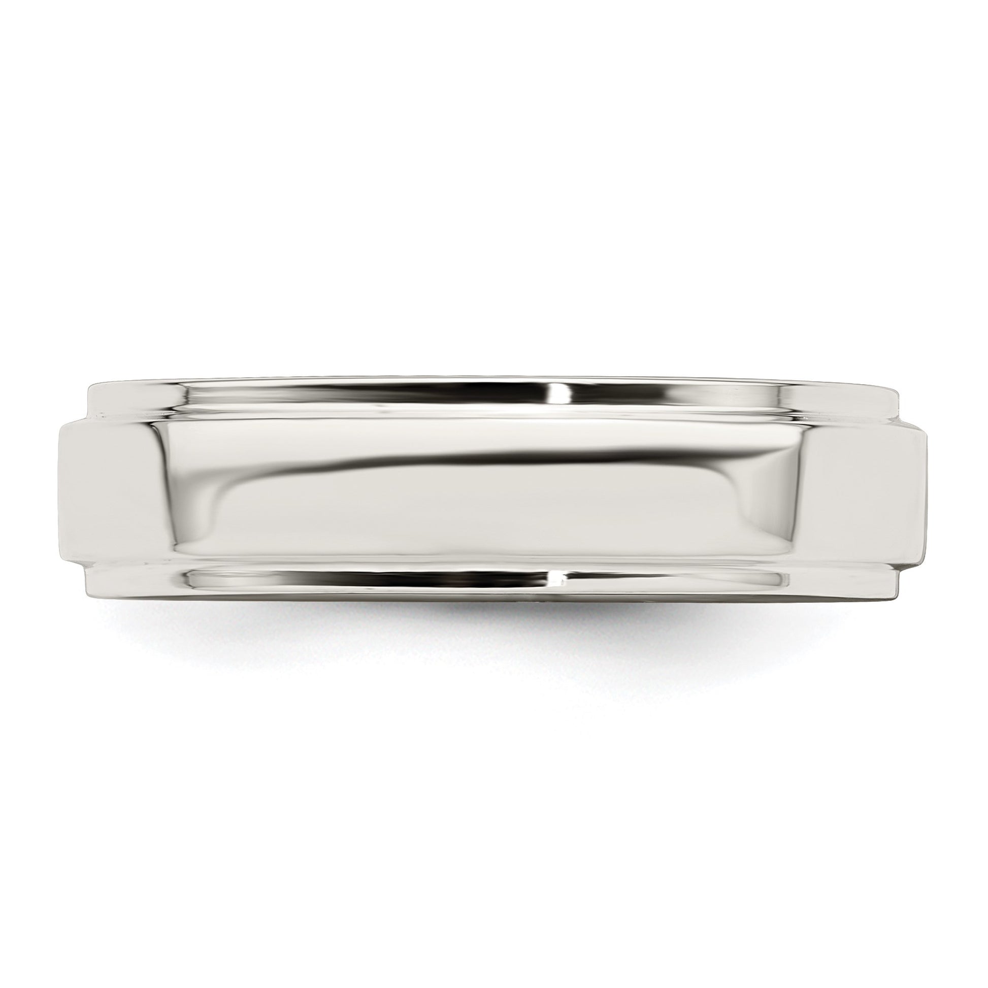 Sterling Silver 5mm Flat with Step Edge Size 9.5 Band