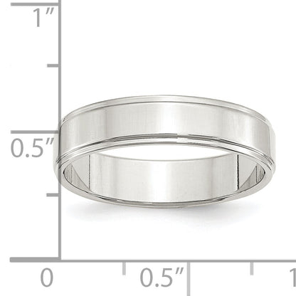 Sterling Silver 5mm Flat with Step Edge Size 9.5 Band