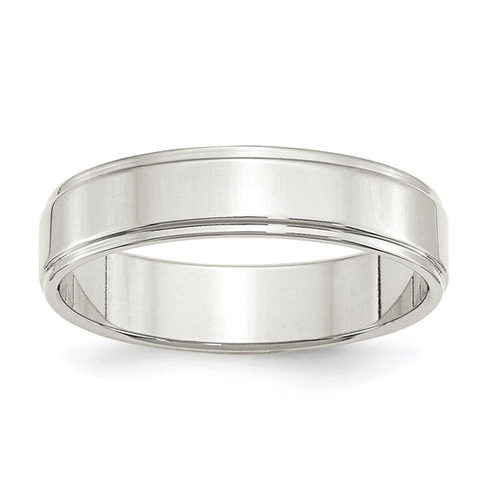 Sterling Silver 5mm Flat with Step Edge Size 12 Band