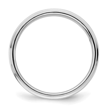 Sterling Silver Rhodium-plated 5mm Flat w/ Step Edge Size 11 Band