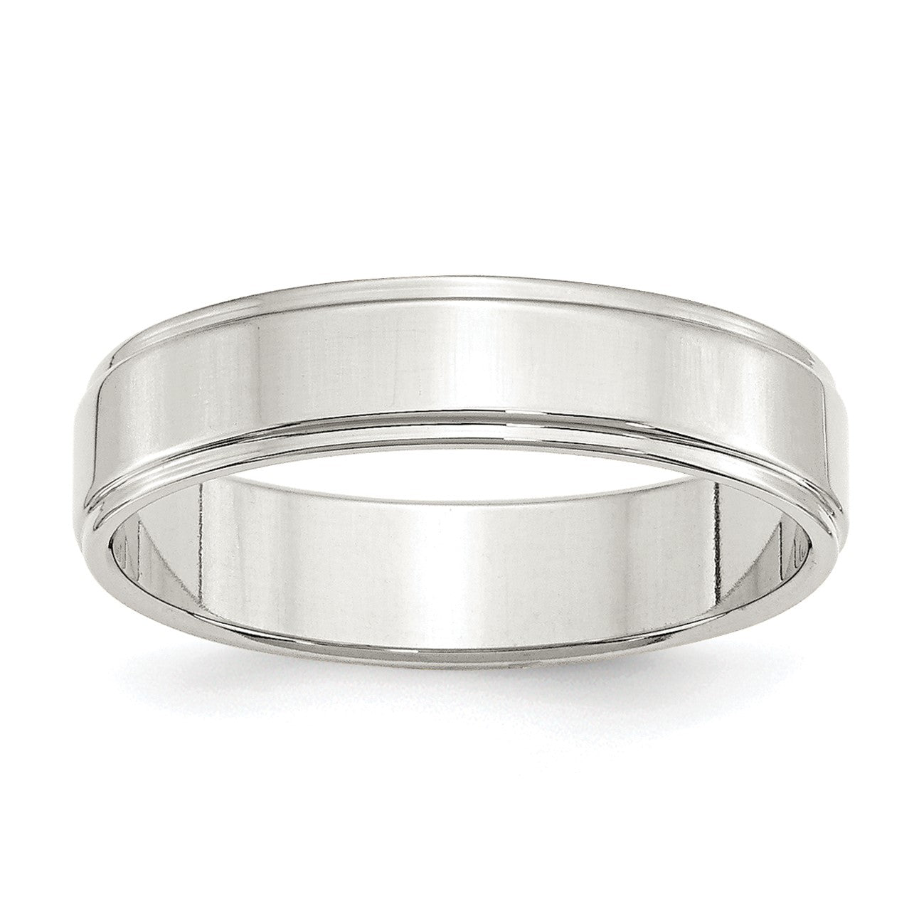 Sterling Silver 5mm Flat with Step Edge Size 8 Band