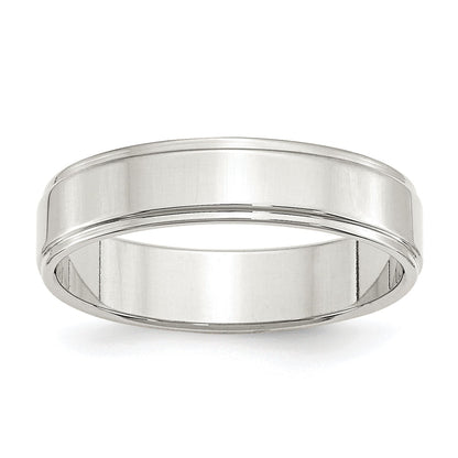 Sterling Silver 5mm Flat with Step Edge Size 9.5 Band