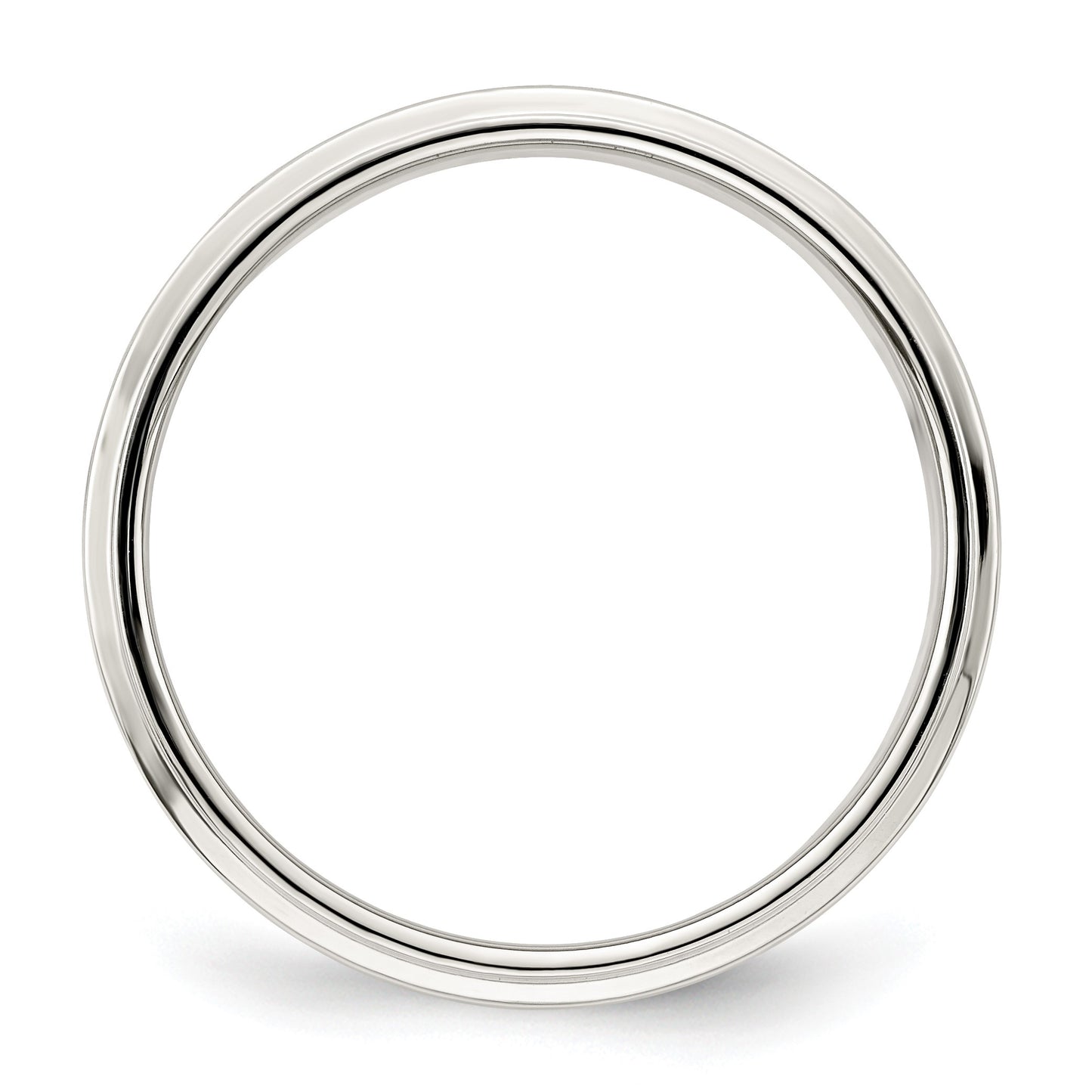 Sterling Silver 6mm Flat with Step Edge Size 10.5 Band