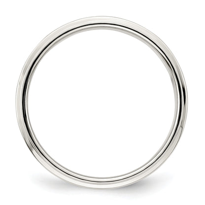 Sterling Silver 6mm Flat with Step Edge Size 6 Band
