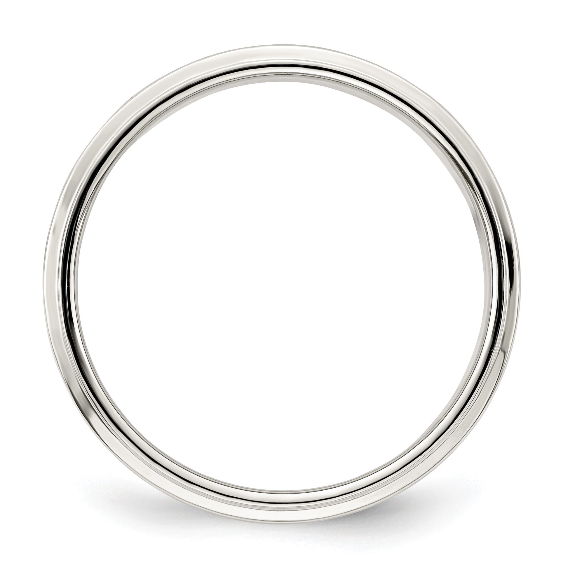 Sterling Silver 6mm Flat with Step Edge Size 8.5 Band