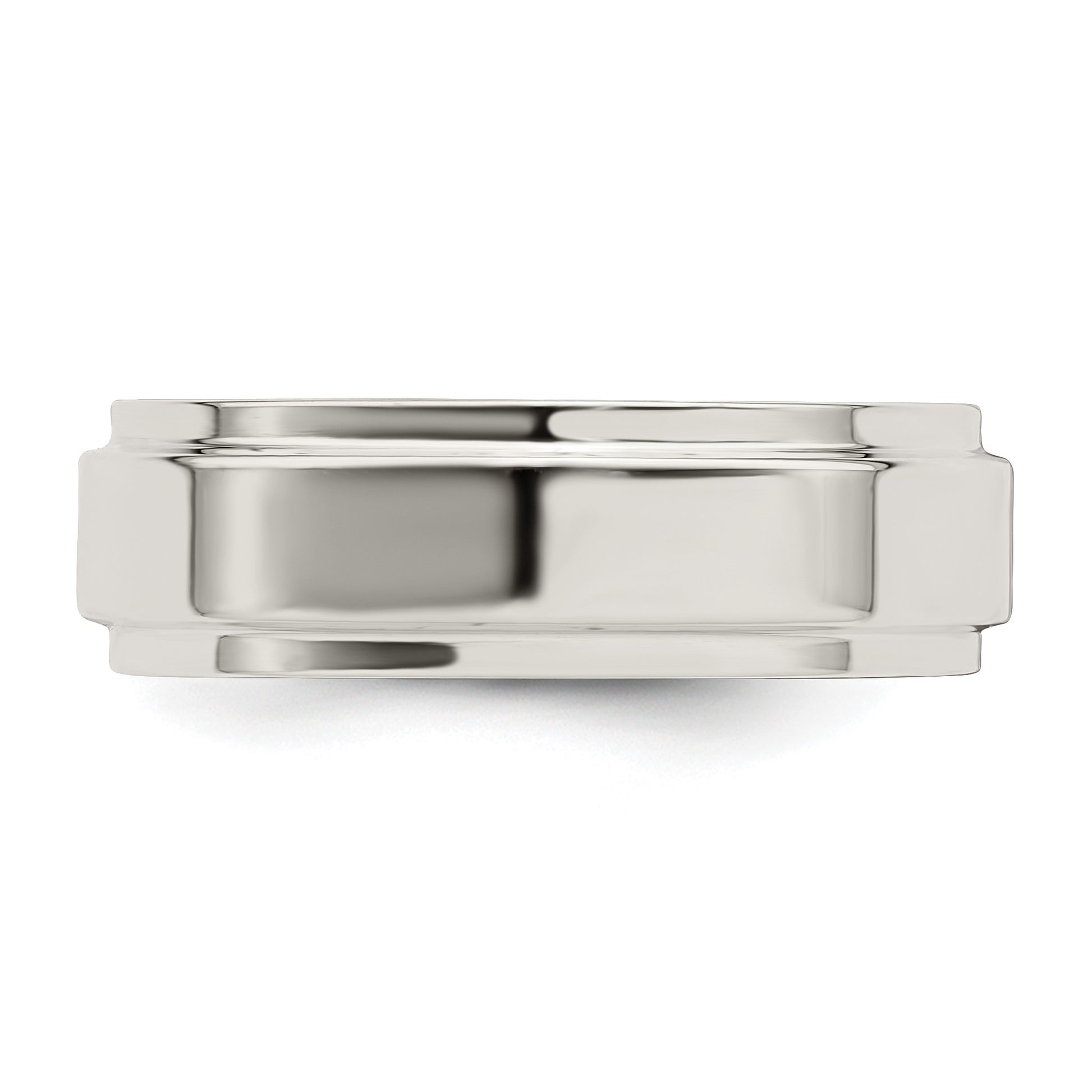 Sterling Silver 6mm Flat with Step Edge Size 11 Band