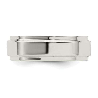 Sterling Silver 6mm Flat with Step Edge Size 11 Band