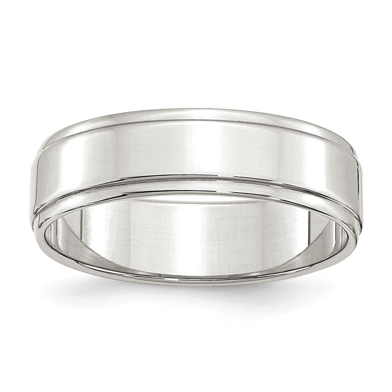 Sterling Silver 6mm Flat with Step Edge Size 10.5 Band