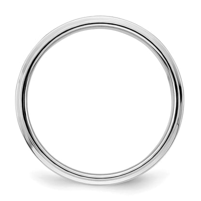 Sterling Silver Rhodium-plated 6mm Flat w/ Step Edge Size 11 Band