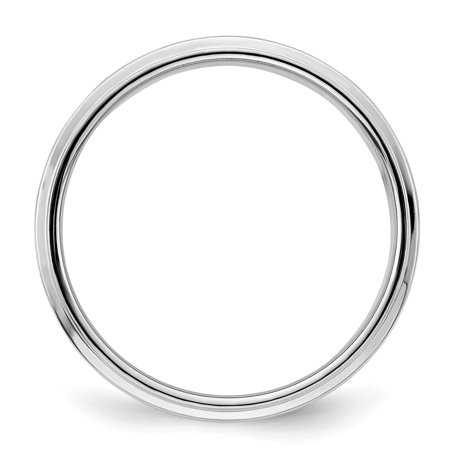 Sterling Silver Rhodium-plated 6mm Flat w/ Step Edge Size 9 Band