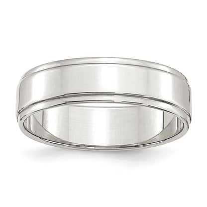 Sterling Silver 6mm Flat with Step Edge Size 13.5 Band