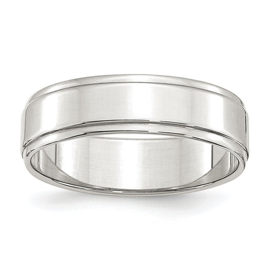 Sterling Silver 6mm Flat with Step Edge Size 8.5 Band