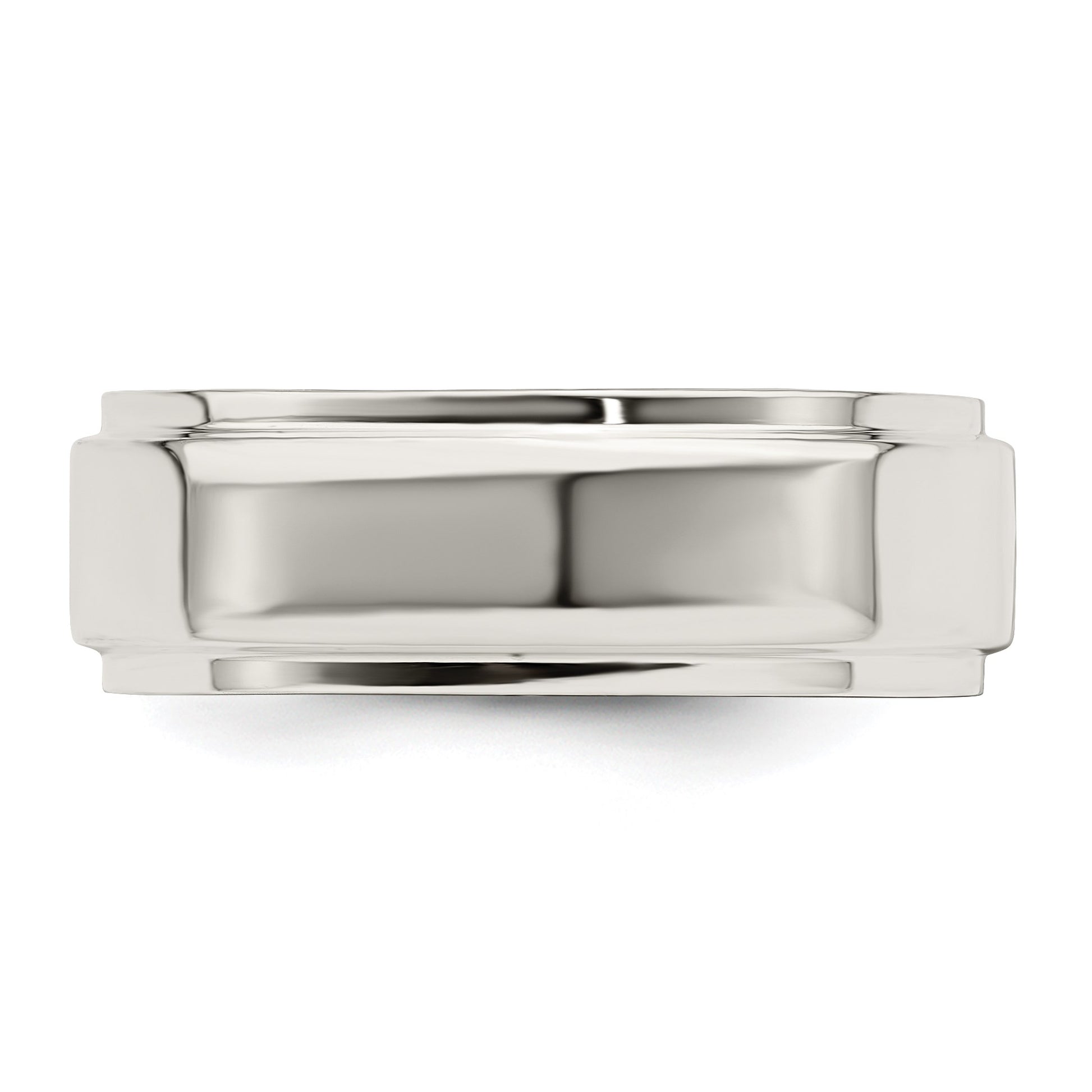 Sterling Silver 7mm Flat with Step Edge Size 13 Band