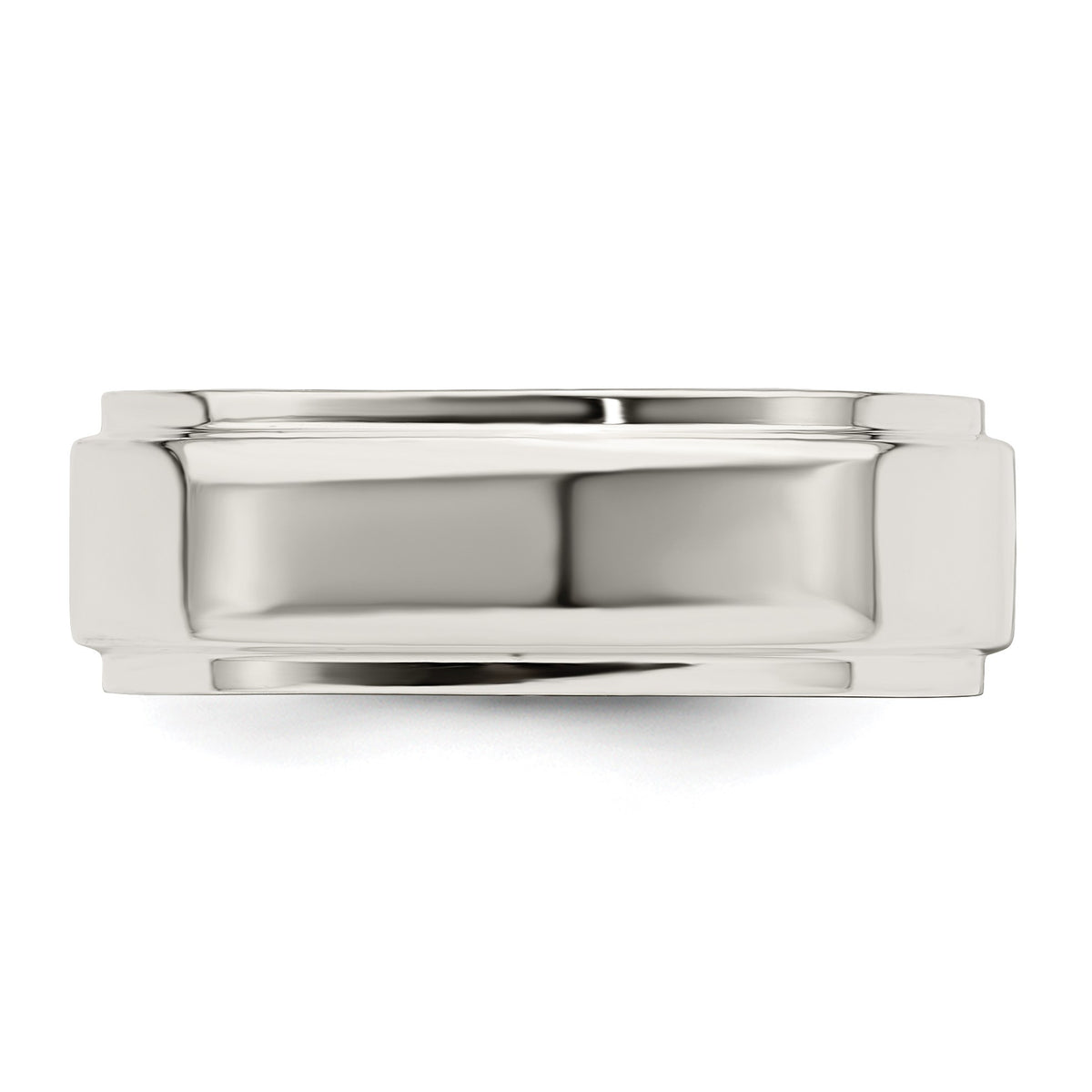 Sterling Silver 7mm Flat with Step Edge Size 9 Band