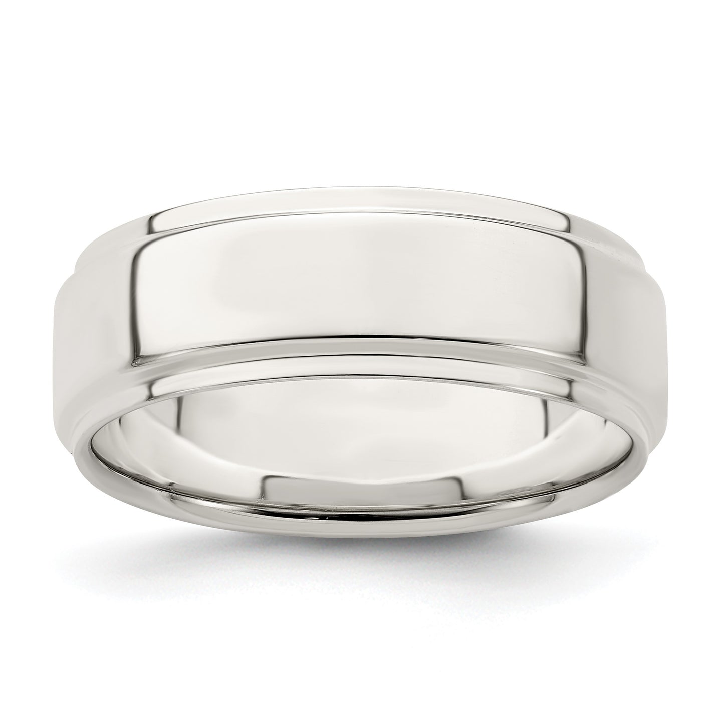 Sterling Silver 7mm Flat with Step Edge Size 12 Band