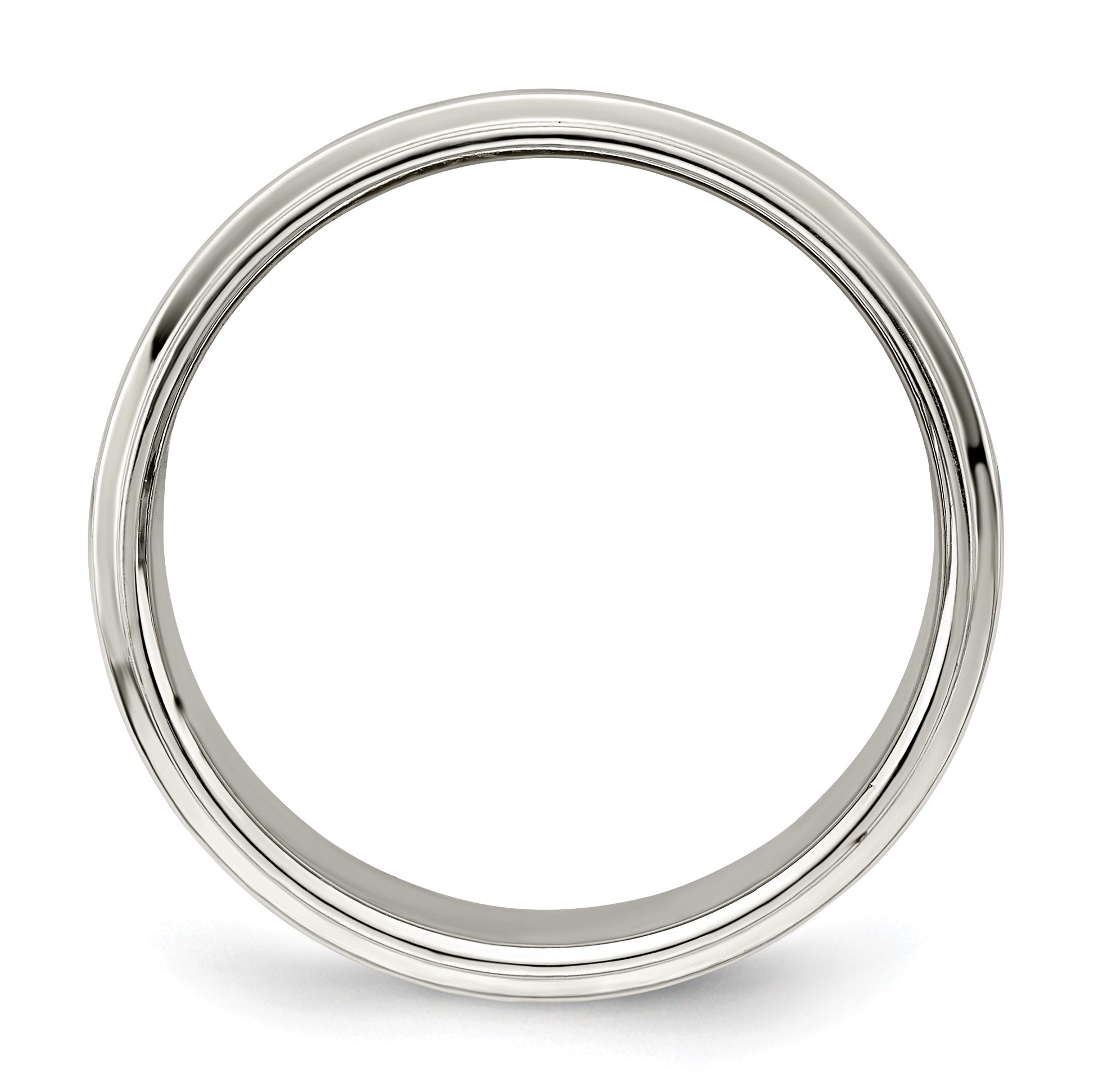Sterling Silver 8mm Flat with Step Edge Size 13.5 Band