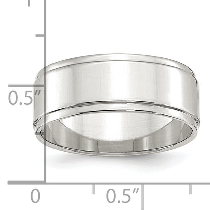 Sterling Silver 8mm Flat with Step Edge Size 13 Band