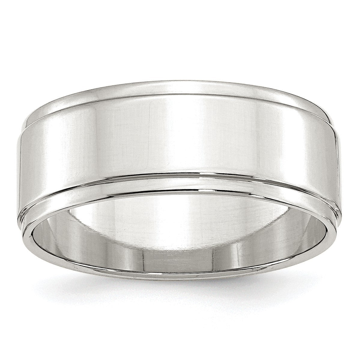 Sterling Silver 8mm Flat with Step Edge Size 12 Band
