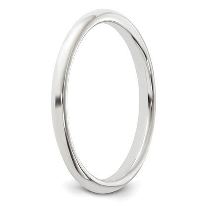 Sterling Silver 2mm Half Round Size 13 Band