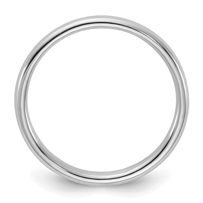 Sterling Silver Rhodium-plated 2mm Half-Round Size 7.5 Band