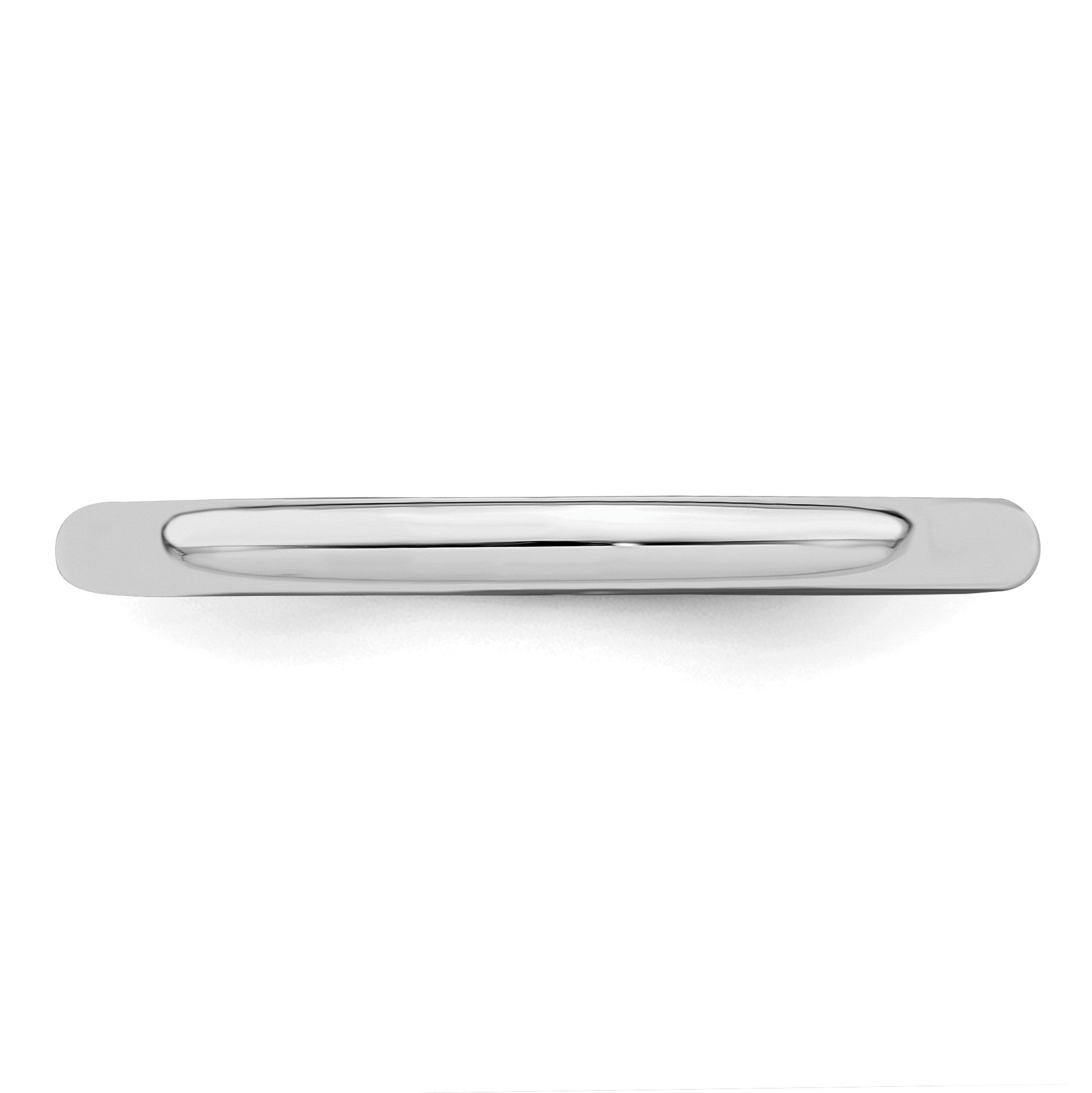 Sterling Silver Rhodium-plated 2mm Half-Round Size 9.5 Band