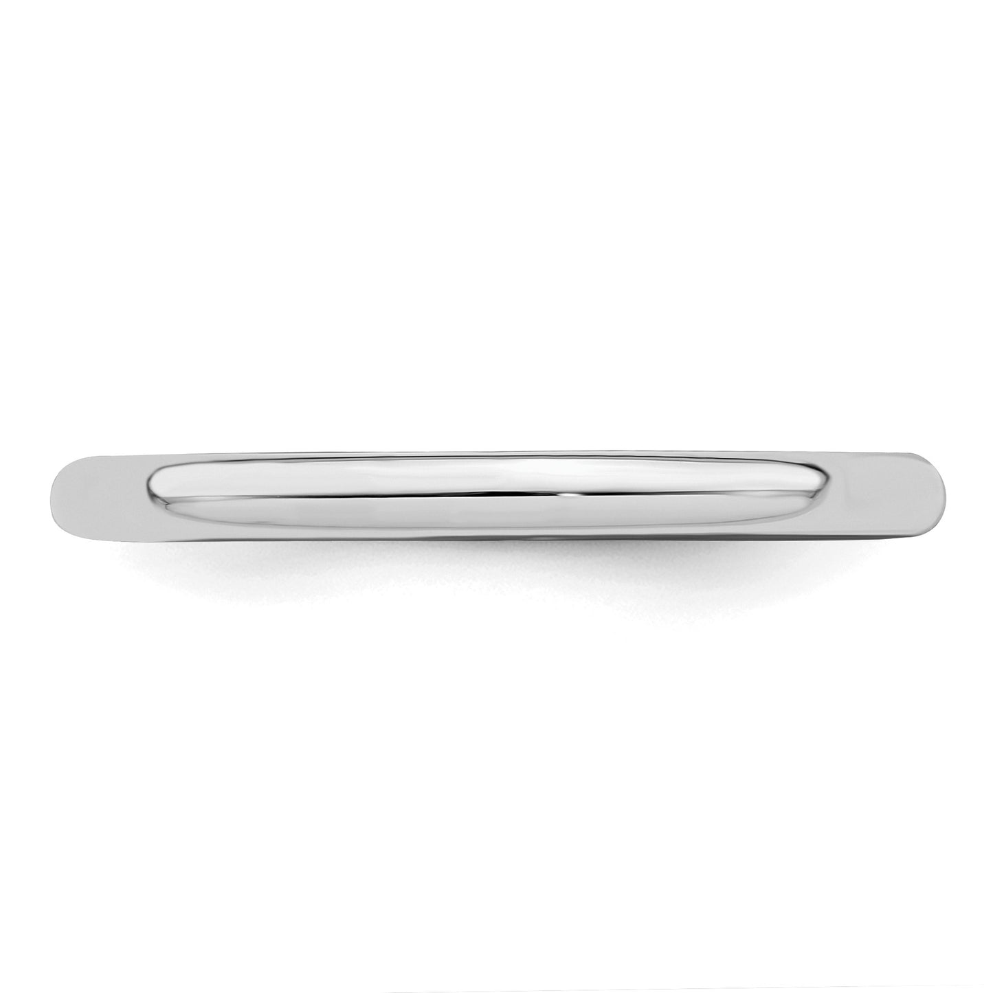 Sterling Silver Rhodium-plated 2mm Half-Round Size 6.5 Band