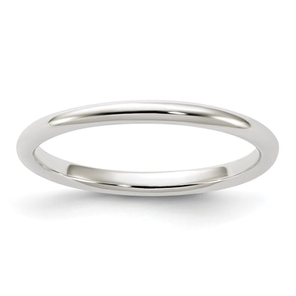 Sterling Silver 2mm Half Round Size 13 Band