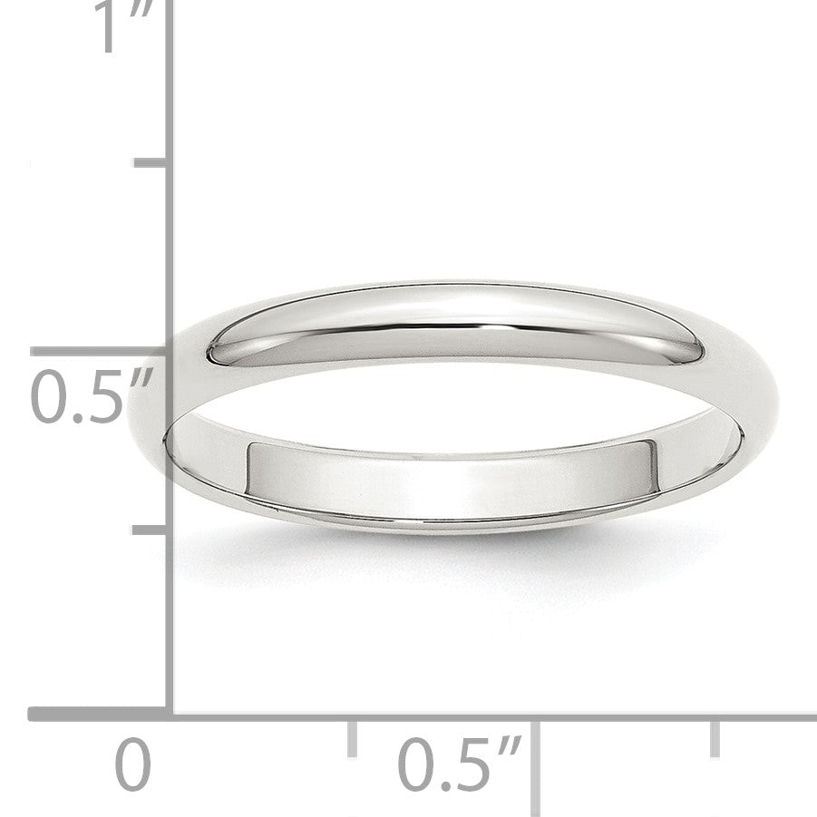 Sterling Silver 3mm Half Round Size 10 Band