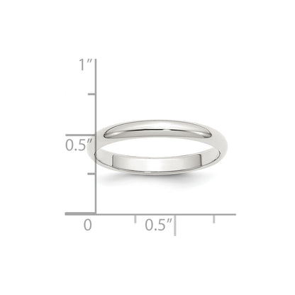 Sterling Silver 3mm Half Round Size 10.5 Band